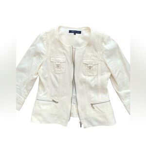 Linen Anne Klein Off White Blazer Jacket Size 6